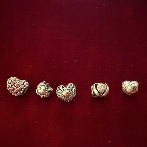 Pandora Silver Heart Charm Set